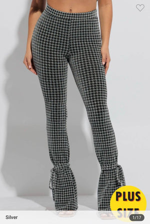 Plus size Houndstooth Pants