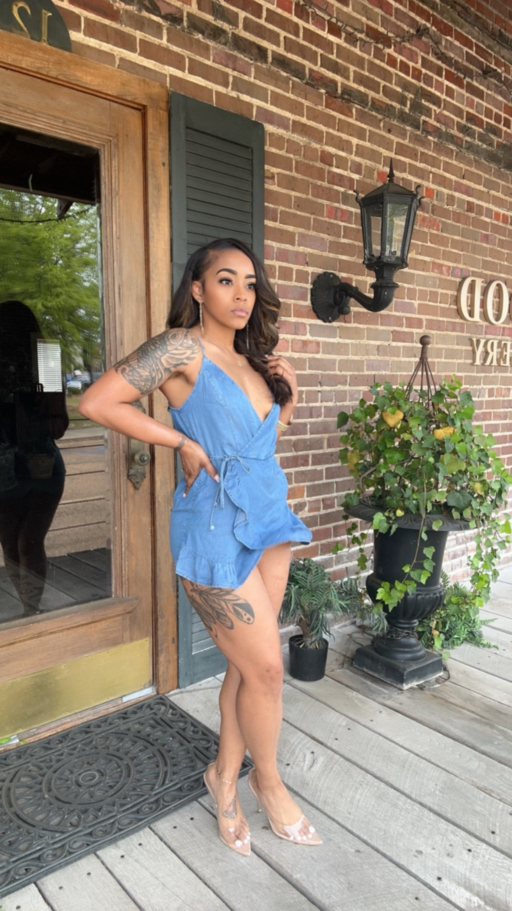 Denim Wrapped Romper