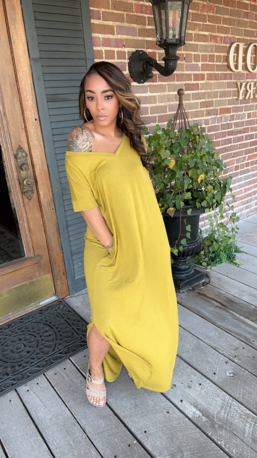 Plus Size Olive Mustard