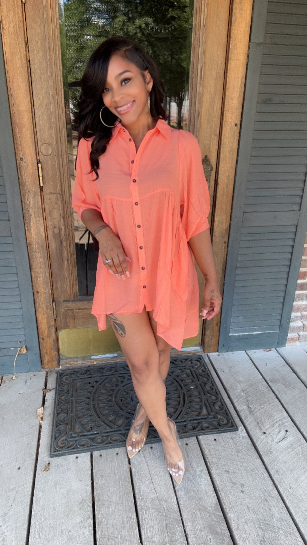 Halley Button Down Tunic Top only
