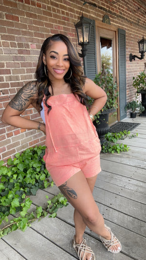 Hanna Coral Overalls/ Romper Restock