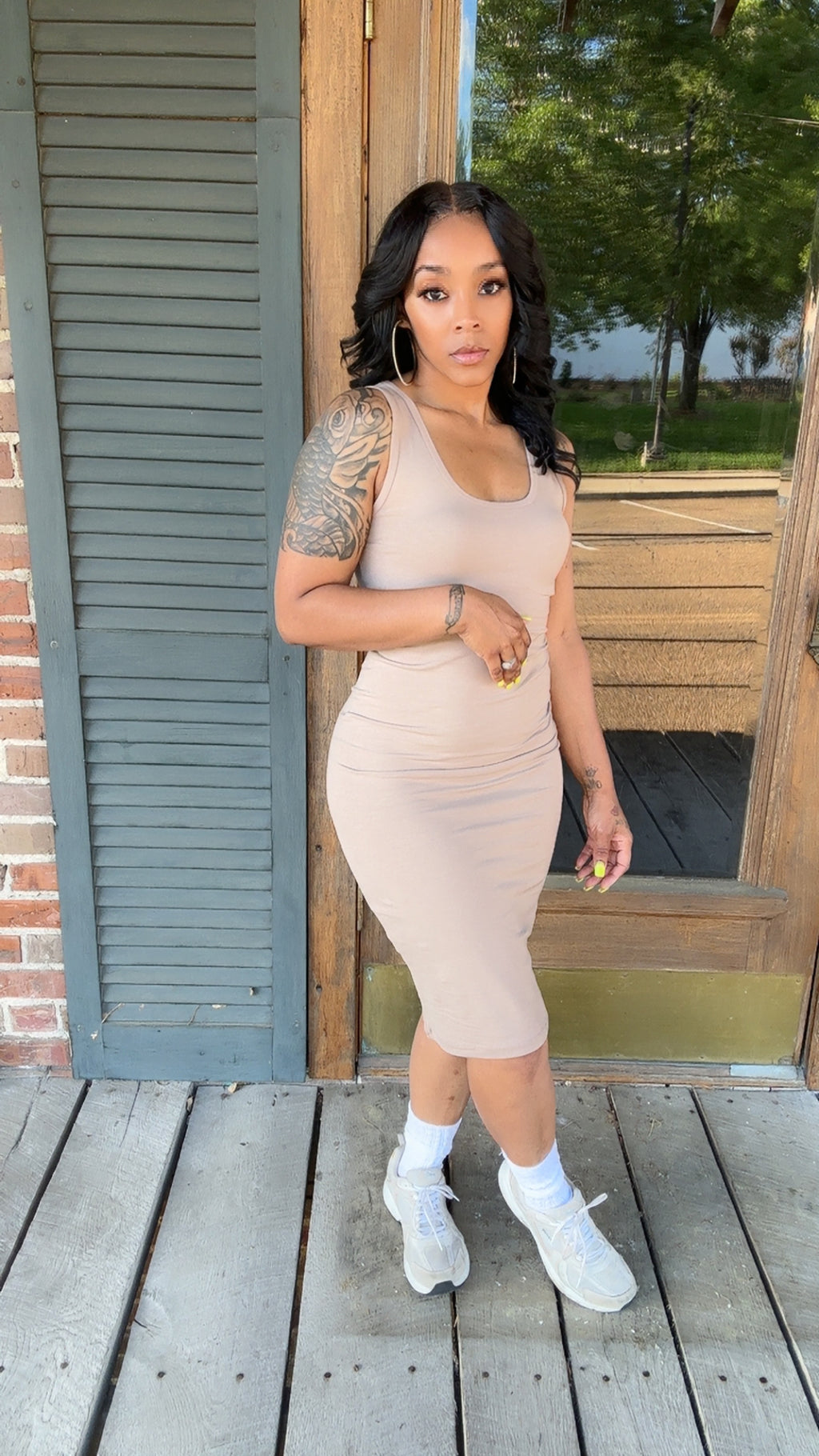 Basic Mocha Midi Dress
