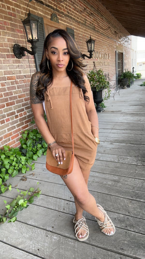 Hanna Romper Overalls (Mocha) Romper Only (Pre- Restock)