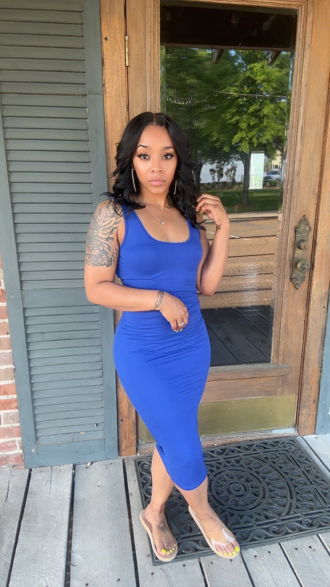 Basic MIDI Dress  (Blue)
