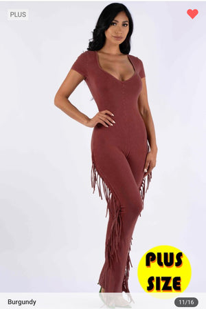 Plus Size Fringe Jumpsuit