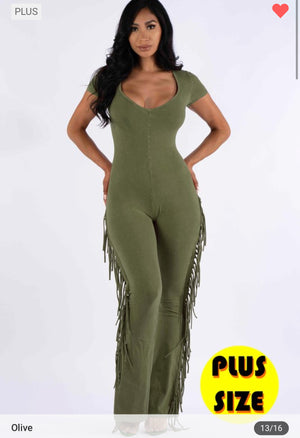 Plus Size Fringe Jumpsuit