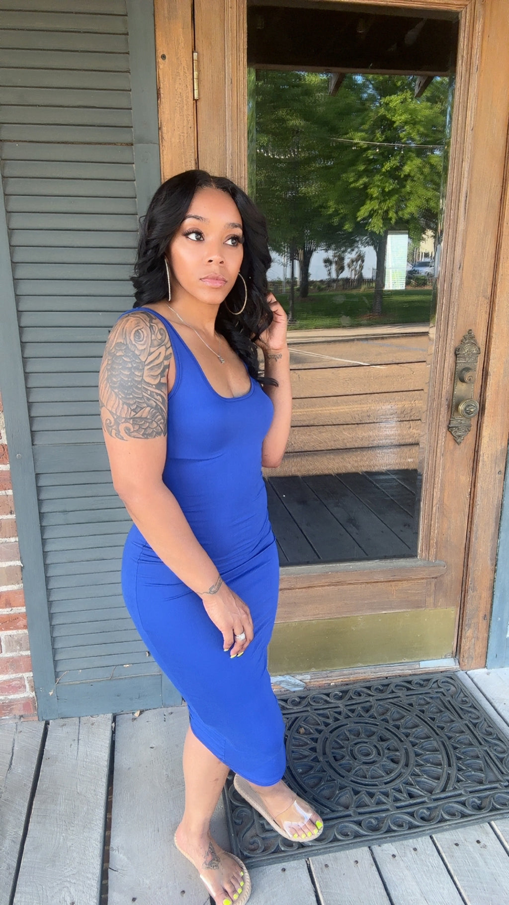 Basic MIDI Dress  (Blue)
