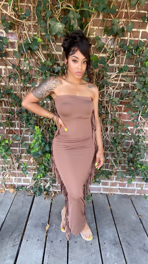 ATTENTION FRINGE DRESS