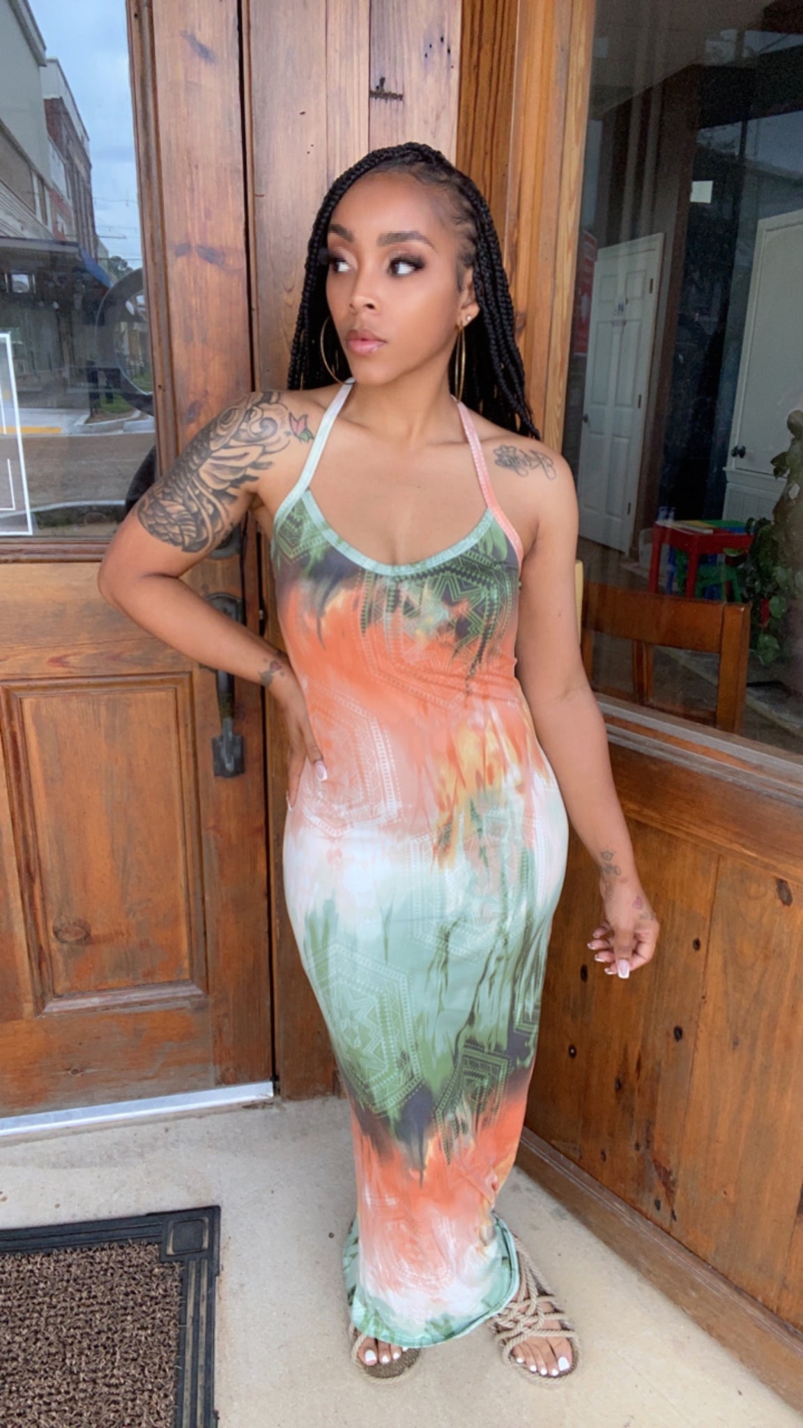 Plus Size Multi Color Maxi