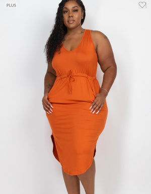Plus Size Mango Drawstring Dress