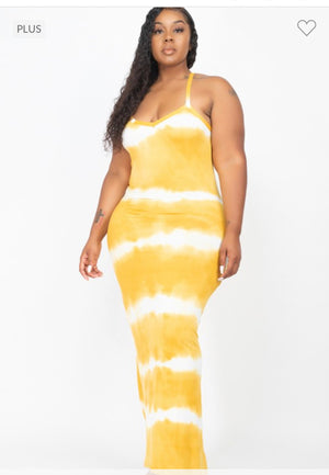 Plus Size Spring Tie Dye Maxi