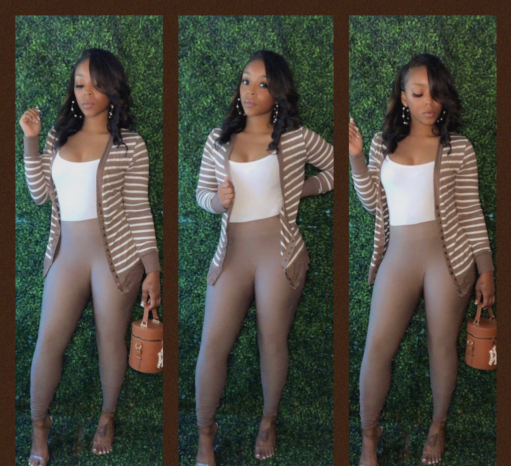 Mocha Motto Cardigan Set